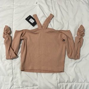 Long sleeve off shoulder top